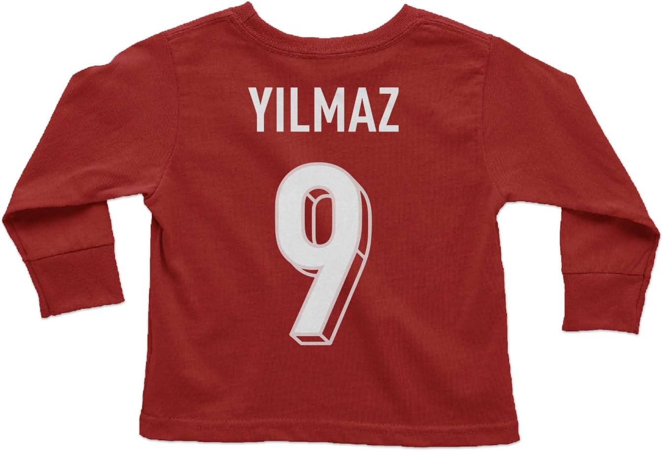 Turkiye Soccer Fans Yilmaz 9 Jersey Style Toddler Long Sleeve Tshirt