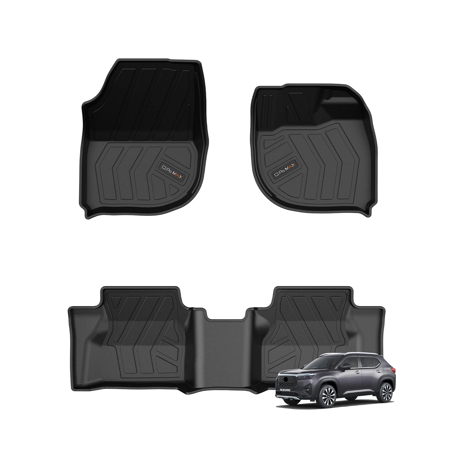 Q Po Elevate Automatic (MAX) Sept 2023 – Present ECO TPE Car Floor Mat |Anti Slip All Weather Mats for Elevate (Automatic) (Black)