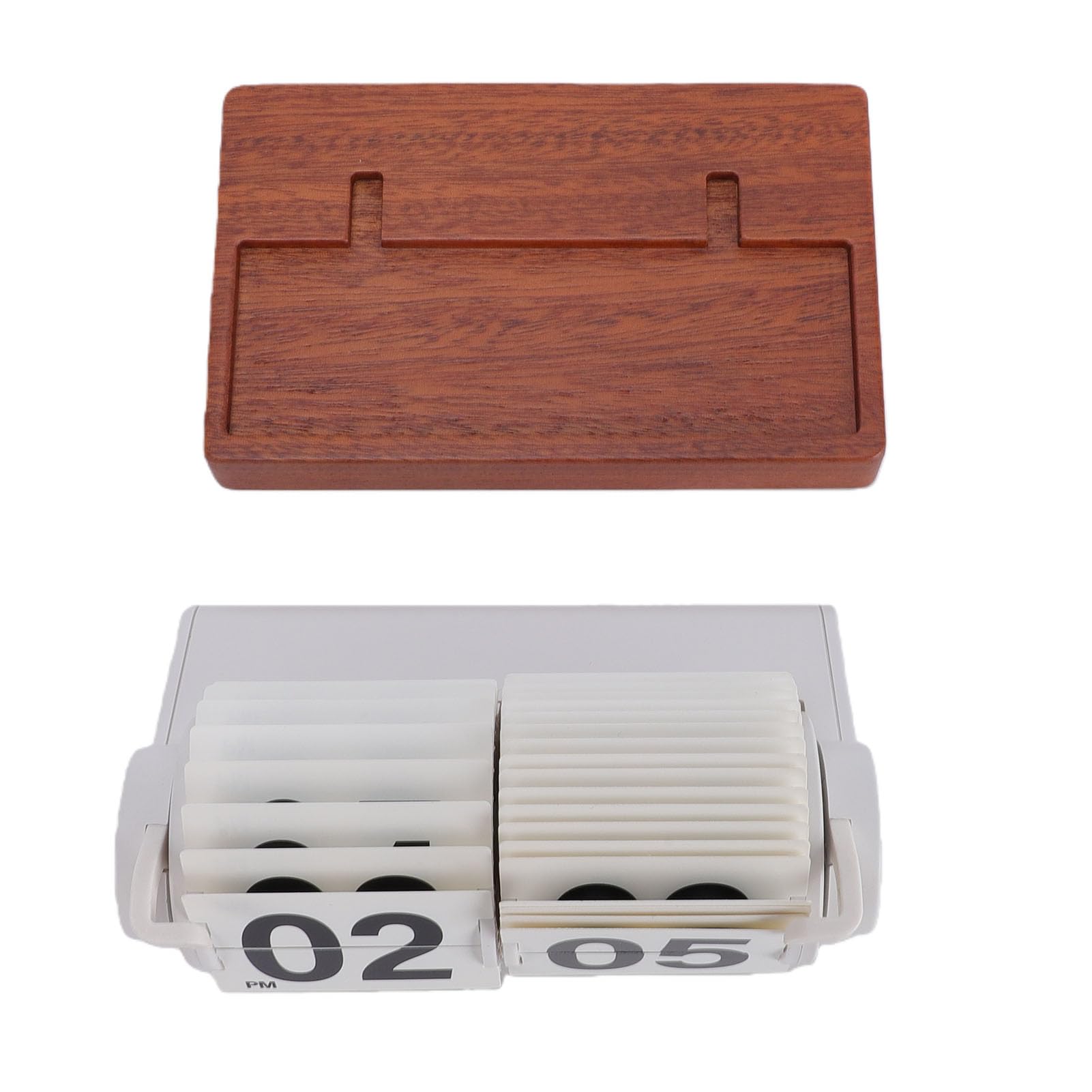 Reloj de Escritorio Retro con Volteo, Reloj Mecánico con Automático de Páginas, Números Grandes, Funcionamiento a Batería, Movimiento de Cuarzo Silencioso (White)