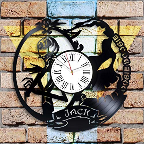 Kovides Oogie Boogie Jack Skellington Vintage Vinyl Record Clock Nightmare Before For Kids Nbc Cartoon Disney Wall Clock Handmade Decor For Nursery Unique Decoration New Year Gifts #TOP1