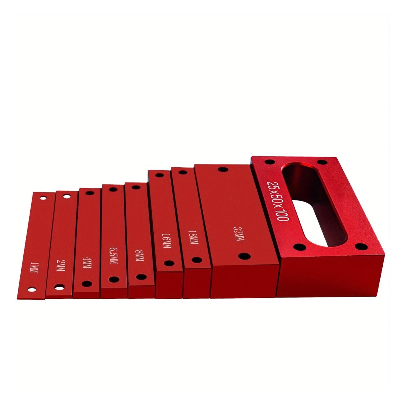 Gauge Block, 9Pcs Metric Setup Blocks Height Gauge Set - Precision Setup Bar Blocks w/Size Markings - Stackable Woodworking Measuring Bars