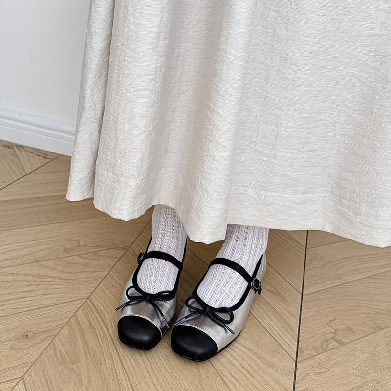 Women's Ballet Flats Comfortable Low-Heeled Dance Shoes Mary Jane Shoes2