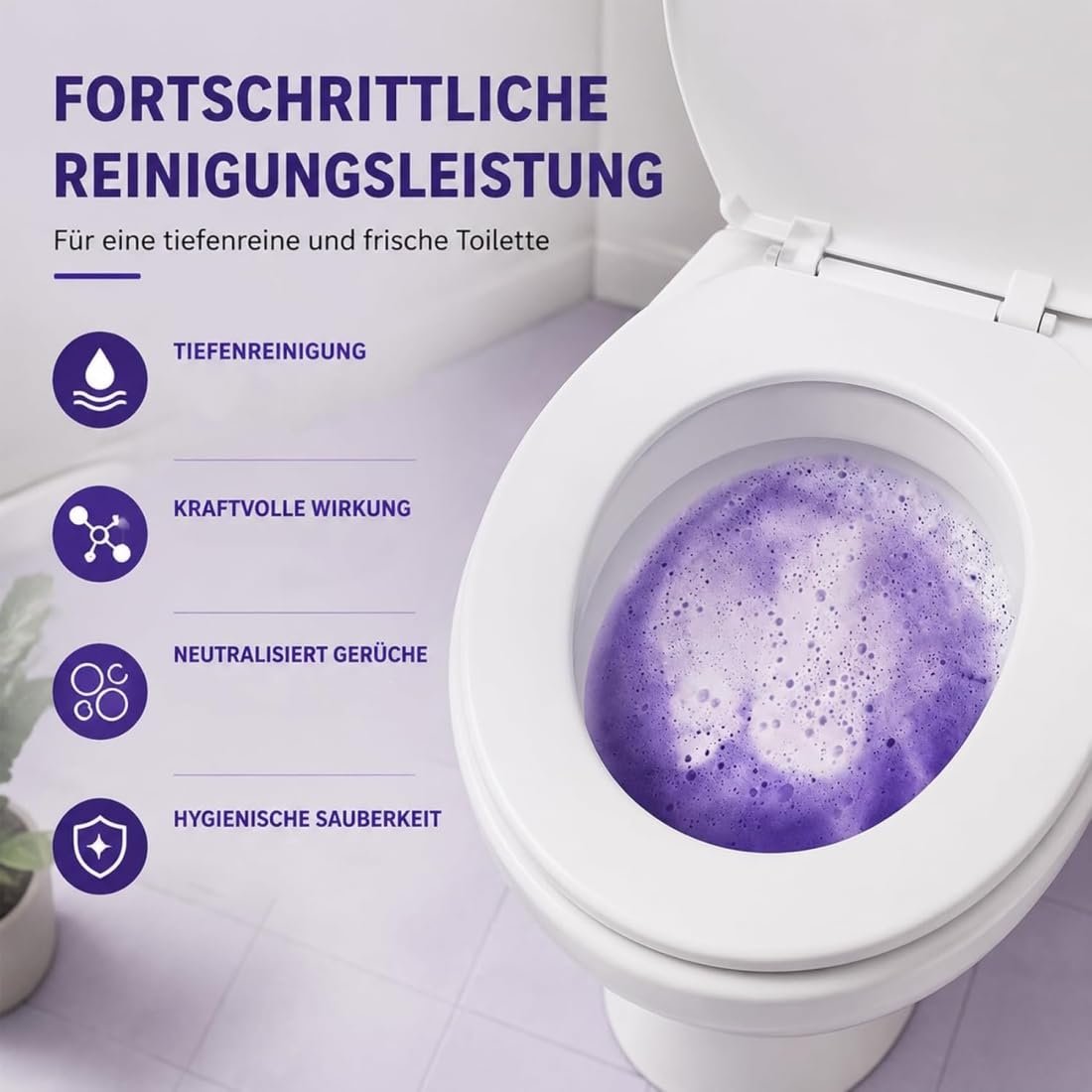 Fizz Clean Toilettenschaum - Fizzclean Wc-Reiniger, Fizzclean Rohrreiniger, Toilet Cleaning Foam, Scheuerfreie Ohne Aufwand,Schäumender WC-Reiniger für Strahlend Saubere Toilette (5pcs)