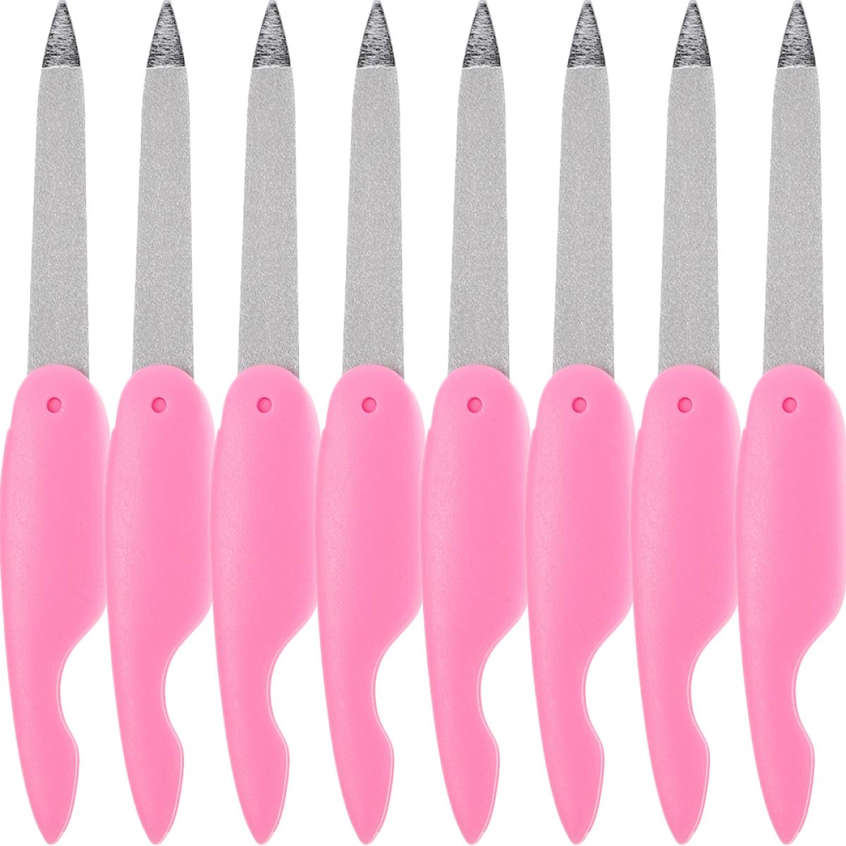 8 Stück Nagelfeilen aus Metall und Abs Tragbare Doppelseitige Nagelfeilen mit Feiner Struktur für Maniküre und Nagelpflege im Nagelstudio oder Zuhause