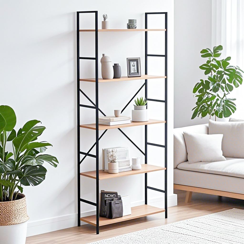 5段のオープンラック Amazon｜ラック オープンシェルフ 5段 棚 収納 幅58×奥行23×高さ144cm