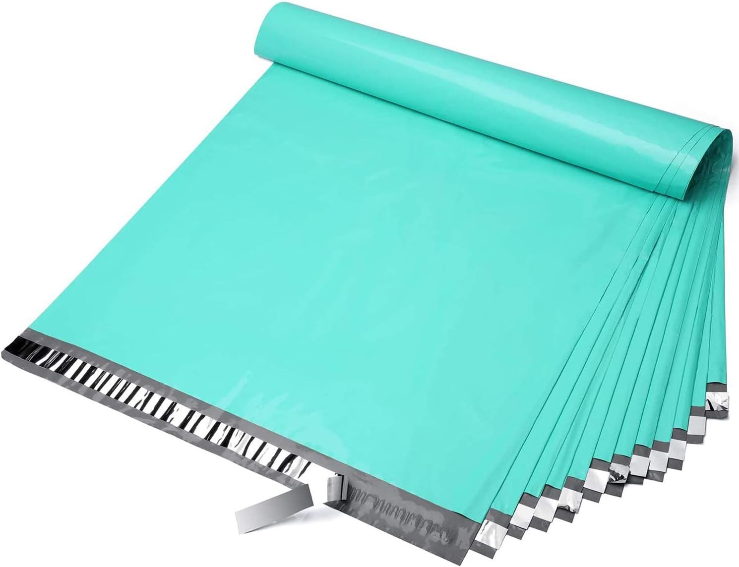 Fuxury 19x24 Inch 50 Pack Large Poly Mailers Shipping Envelopes Bags Teal,Self Adhesive Mailers Poly Shipping Bags for Clothing,Waterproof and Flexible Poly Mailer Shipping Bags for Small Business