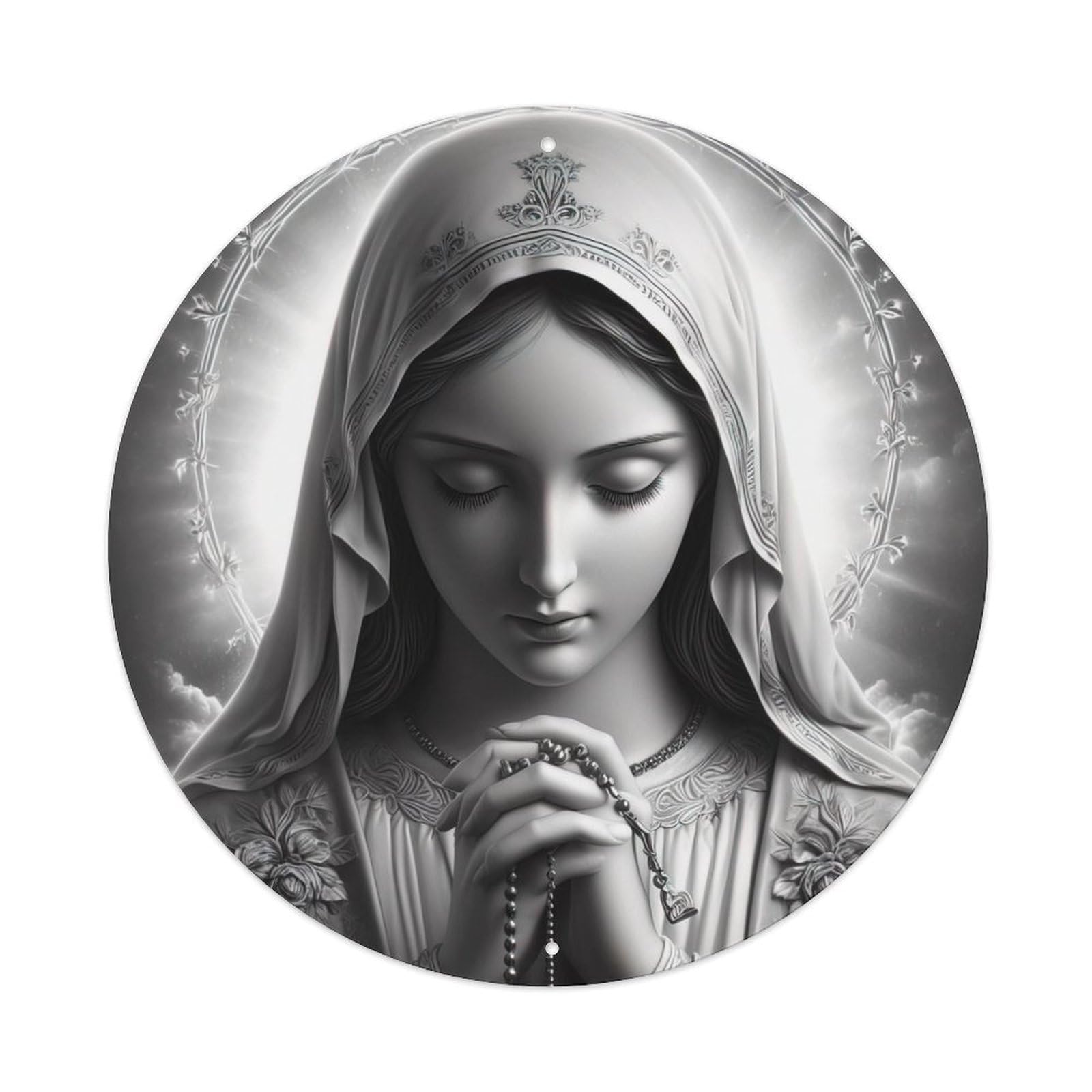 Religious The Virgin Mary in Prayer Metal Tin Sign
