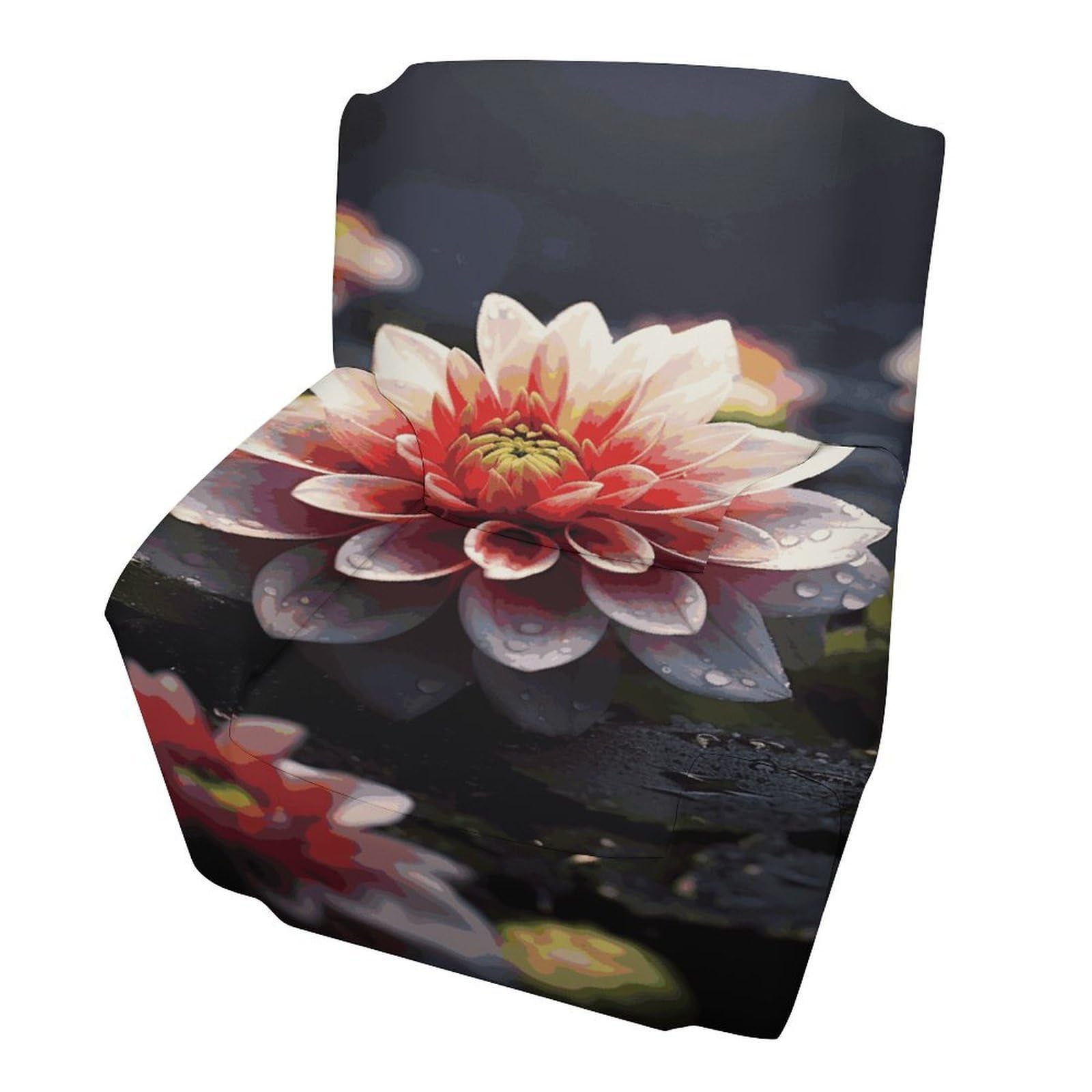 Fodpand Style Flower1 Sofa Cover Soft 1 Seater Sofa Slipcover For Pets Washable,Couch Cover With Elastic Straps Furniture Protector