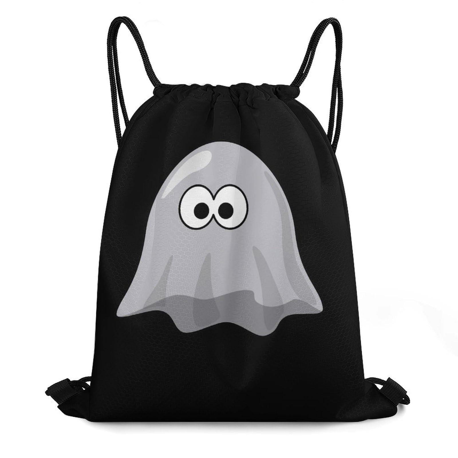 Boo Ghostly Drawstring Backpack Durable Sport Gym Bags Daypack for Men Women 35 * 42cm