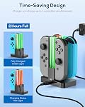 FYOUNG Controller Charger Dock Compatible with Nintendo Switch/Switch OLED for Joycons, Charging Stand Station Compatible with Switch/OLED Controller Accessories with a Type-C Charging Cord