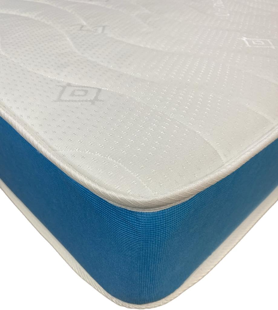 Wilson Beds - Rainbow Kids Foam Free Basic 6.5" Deep Quilted Mattress, Medium Soft (Teal Blue, 2ft6 Small Single (75 x 190cm))