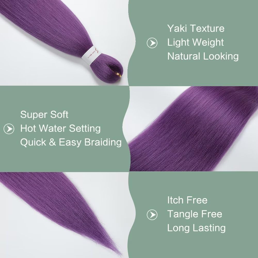 YDDM Capelli Per Treccine Africane Morado Extension Treccine Texture Yaki Easy Install per Principianti 32 Pollici 3 Pezzi Capelli Leggeri e Naturali per Box Braids, Twist e Crochet — view 152