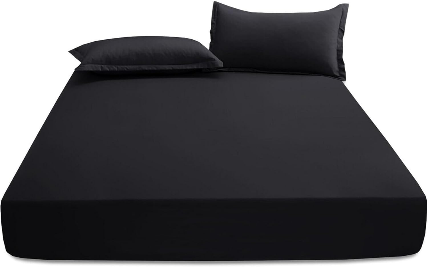 EV DEKOR®MF0001 Fitted Sheet Single, Black Deep Pocket Bedsheet