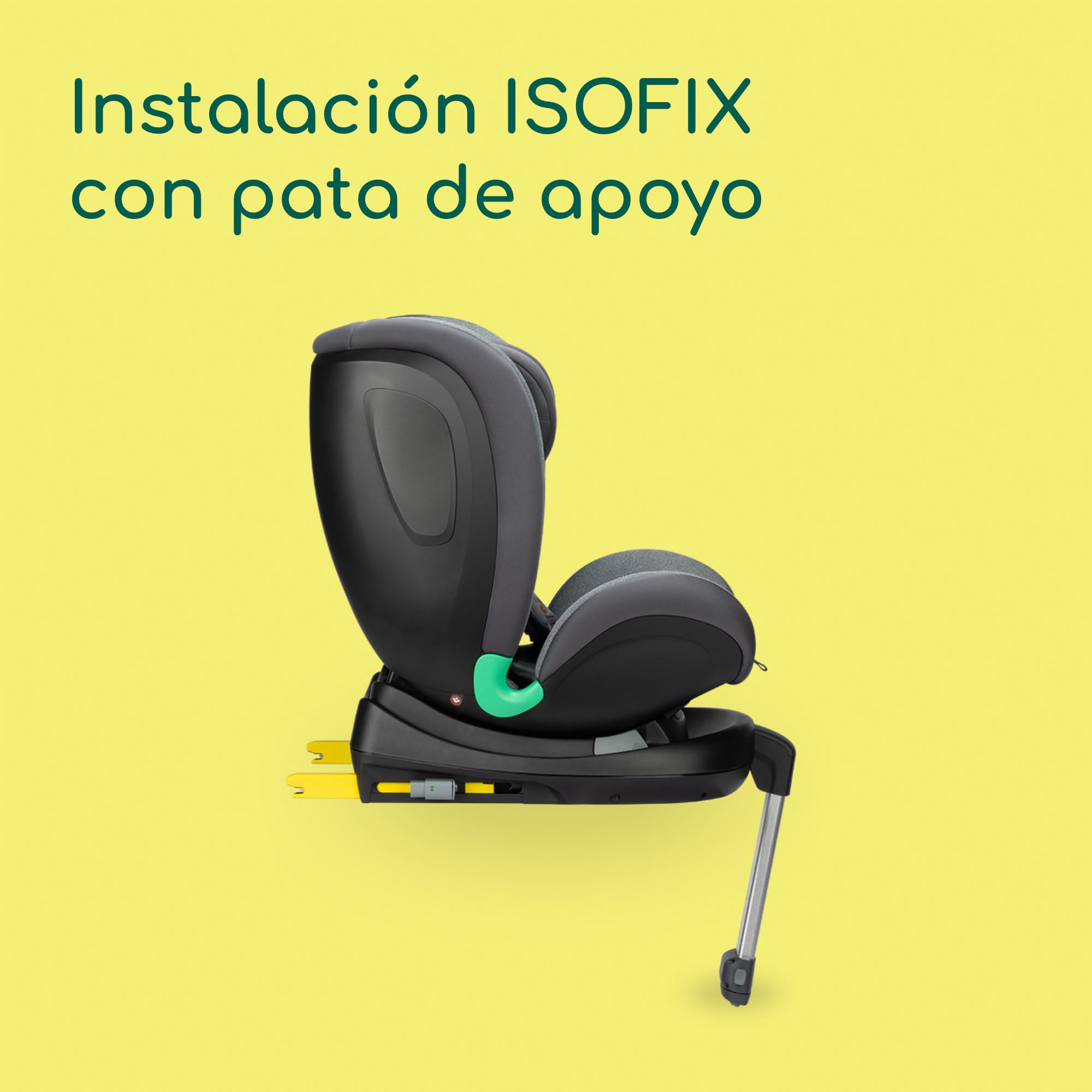 Bebeconfort EvolveFix Plus i-Size, Silla Coche 360, 0-12 Años, 40-150 cm, Silla Coche ISOFIX, Reposacabezas 10 pos., 4 pos. Reclinadas, Protección Lateral, Tejidos Alto Rendimiento, Tinted Graphite