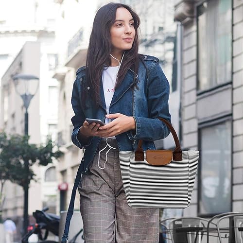Miniatura 4 de Opux Bolsa de almuerzo con aislante térmico para mujer y niña, bolsa térmica para almuerzo bolsa lonchera hielera reutilizable suave para escuela,