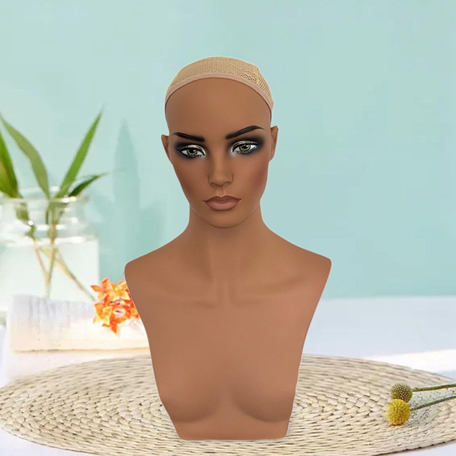 predolo Wig Holder Mannequin Head for Jewelry And Cap Showcase, with Shoulder