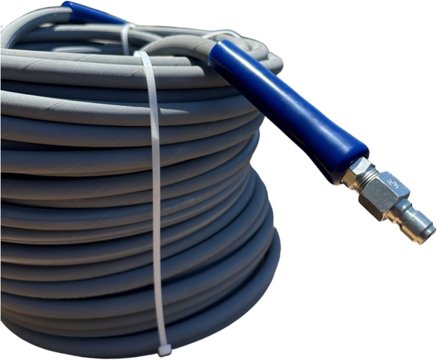 Pressure-Pro AHS295 3/8 in. x 200 ft. 4200 PSI, Gray Pressure Washer Replacement Hose, Non-Marking with Quick Disconnects