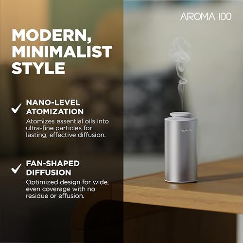 Miniatura 2 de Difusor sin agua para aceite esencial, cobertura de 500 pies cuadrados, nebulizador recargable, mini difusores de aroma para el hogar, coche,