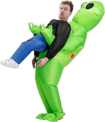 SJWNS Disfraz inflable para adulto, disfraces inflables de Halloween de extraterrestre, disfraces inflables de secuestro de extraterrestres,