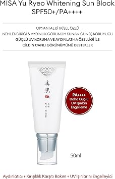 MISSHA Aydınlatıcı Bitkisel İçerikli Güneş Kremi 50ml Misa Yu Ryeo Whitening Sun Block SPF50+/PA++++