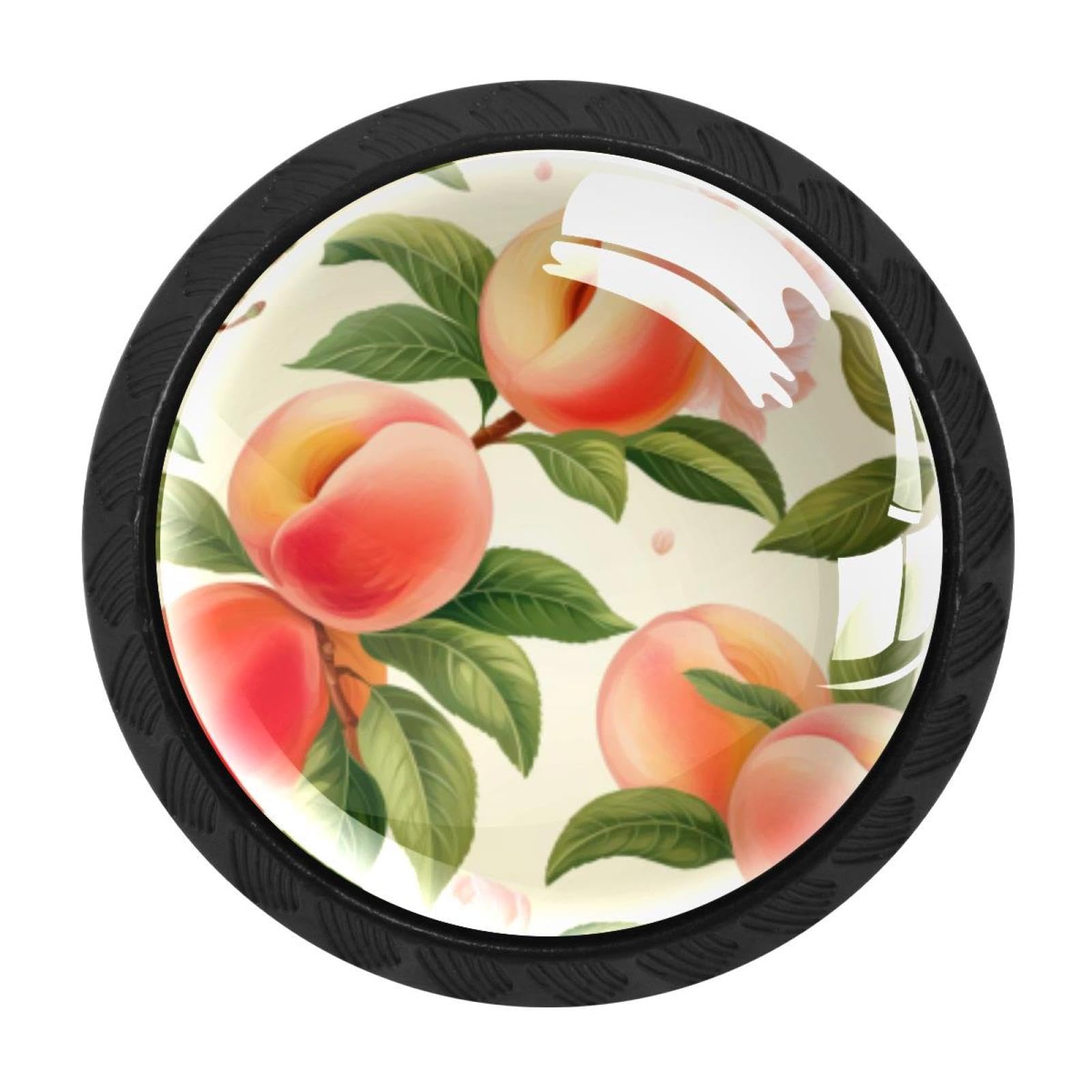 CHENZZZZ Peach Colorful Drawer Pulls 4 Pcs Handle Glass Door Cabinet Knobs Home Office Kitchen Wardrobe Cupboard Hardware for Dresser Drawers