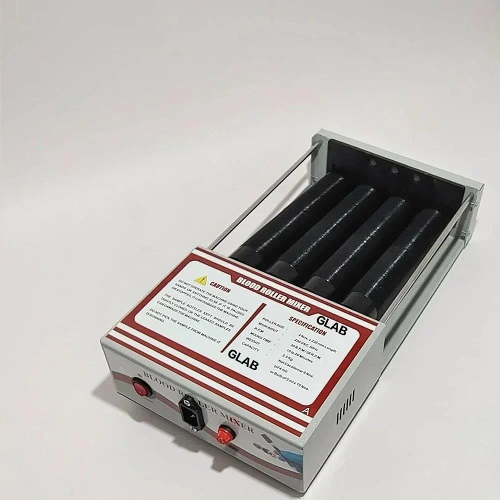 GLAB Blood Mixer | Blood Roller Mixer | Rollers | 30-36rpm | Silent Operation | Laboratory Equipment | Suction Feets for Vibration Free Operation (4 Rollers) 2