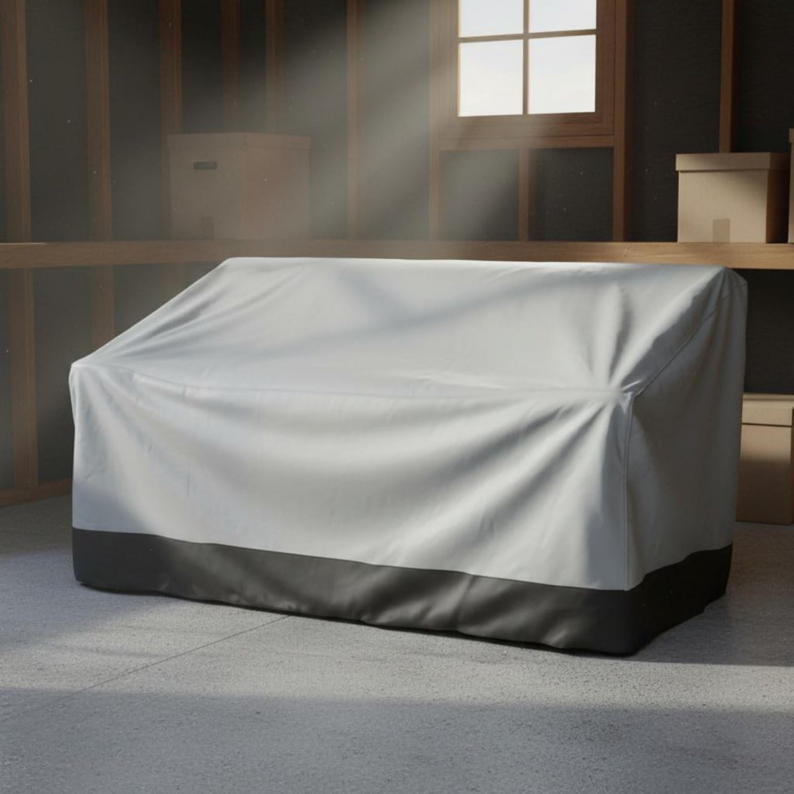 BNF®Heavy-Duty Gray Outdoor Sofa Cover – Dustproof, Waterproof & Windproof Patio Furniture Protector, Fits Loveseat 147‑83‑79 cm, 210D Polyester-image-36