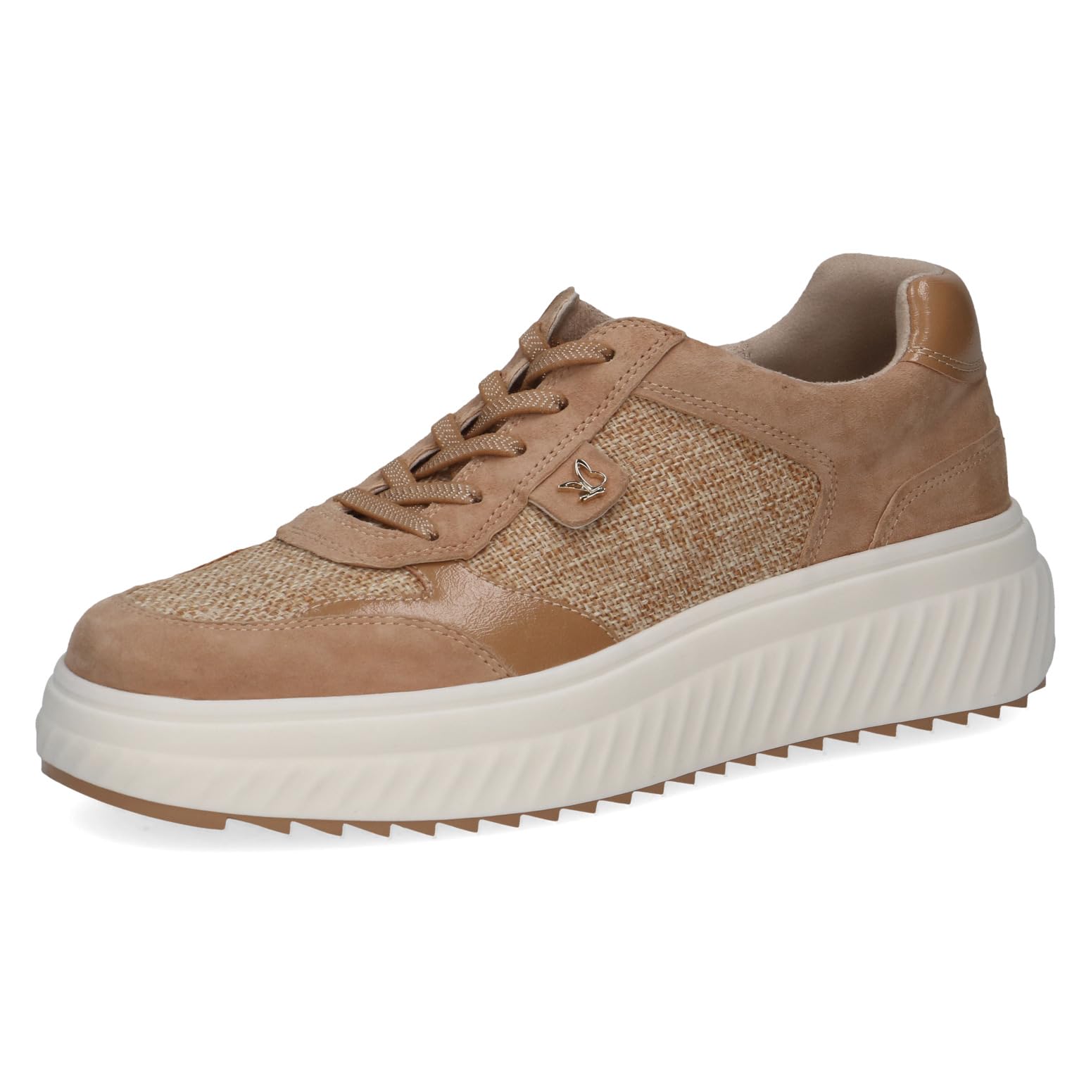 CAPRICE Women's Flat Sneakers, Brown (Camel Comb), 3.5 UK