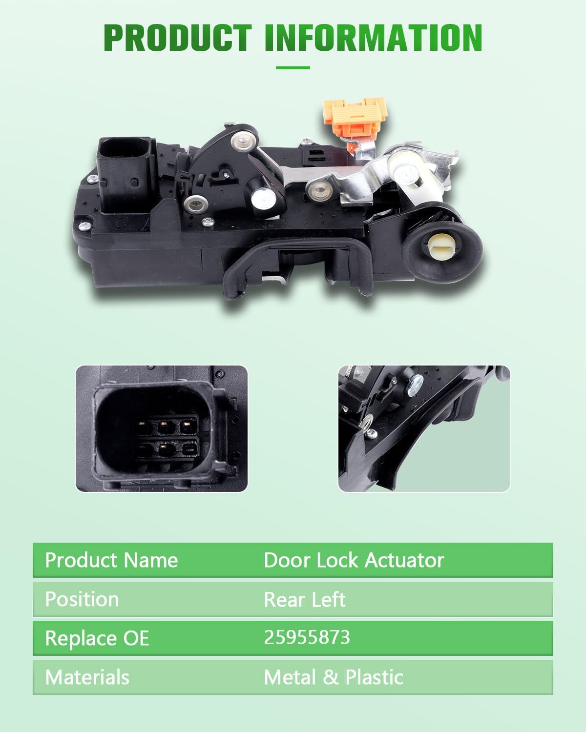 SCITOO 25955873 Power Door Lock Actuators Rear Left Door Latch Replacement Fits for 2006-2008 for Pontiac Grand Prix
