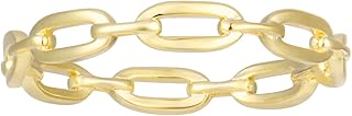 18K Gold Plated Simple Link Ring Simple Gold Rings | Women's Minimalist Stacking Band
