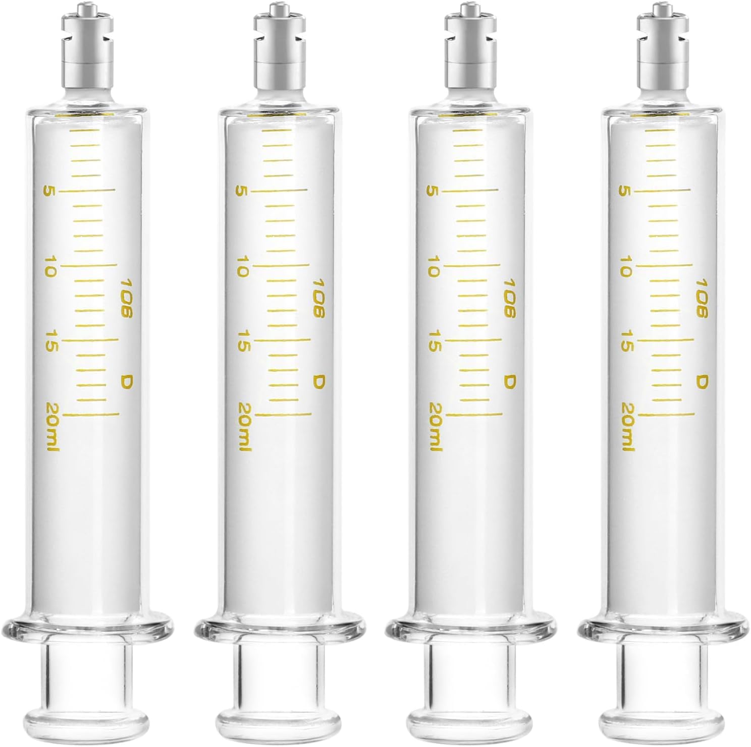 Glass Syringe - Capacity 10 ml, Metal Luer Block of 2 Packs Without Needle, 5 ml