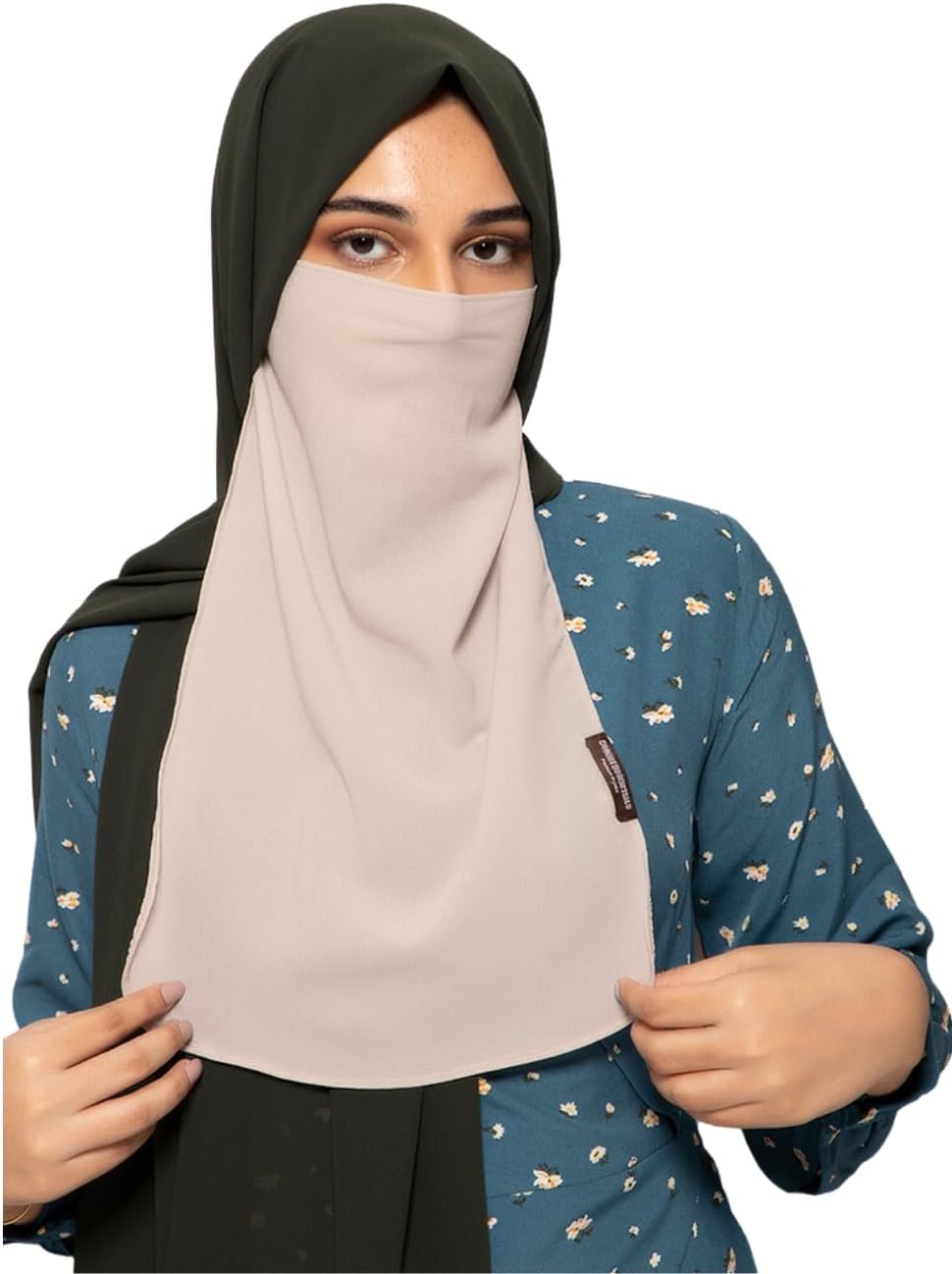 Modest EssentialsGrey Half Niqab | Nosepiece | Tie back