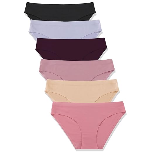 Seamless Low-Waist Bikini Underwear Six-Pack for Women