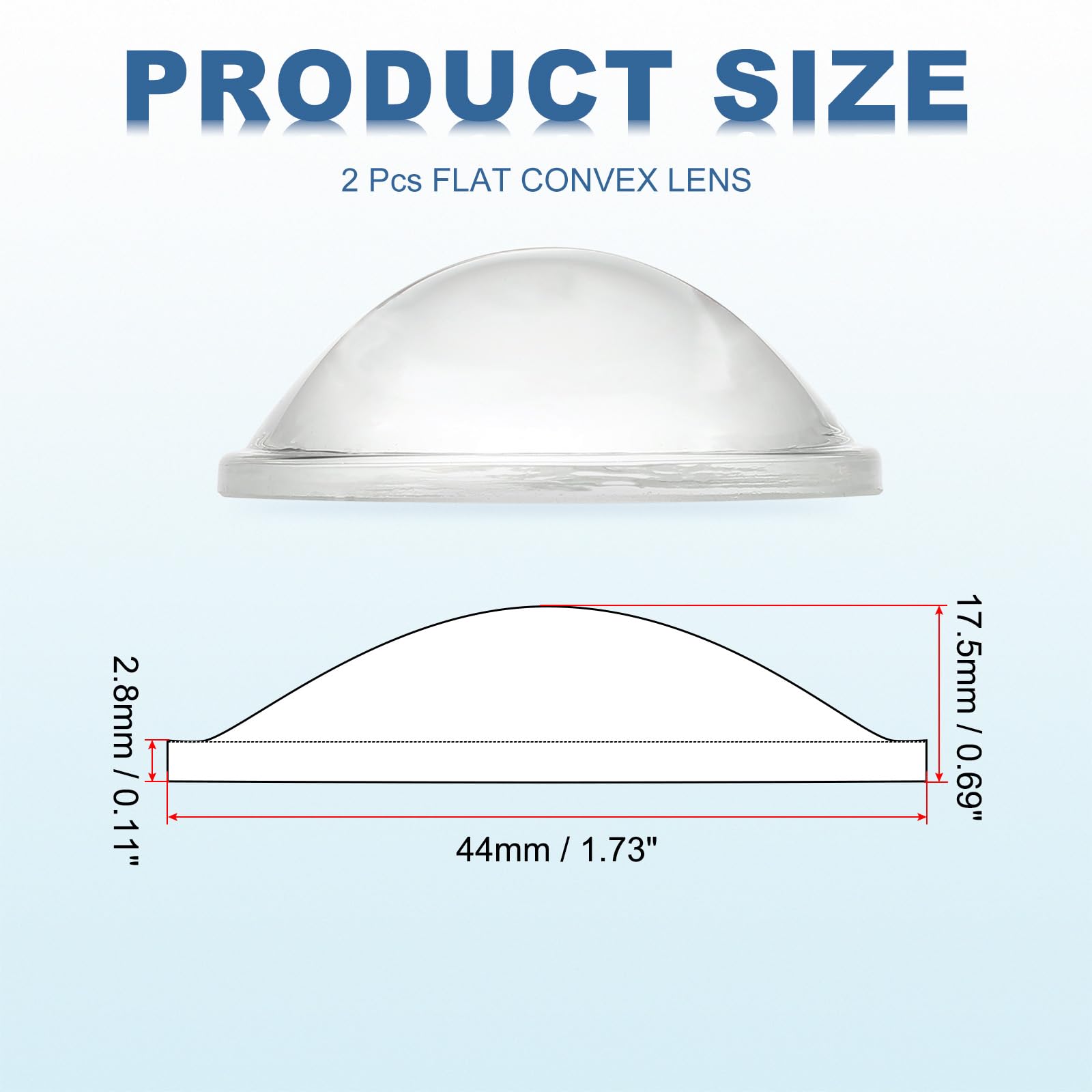 PATIKIL Diameter 44mm Flat Convex Lens - Image 2