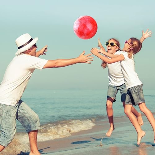 Miniatura 24 de 4 pelotas hinchables marmoleadas y 1 bomba de 9 pulgadas, bolas sensoriales inflables de playa, pelotas hinchables para el patio de recreo escolar