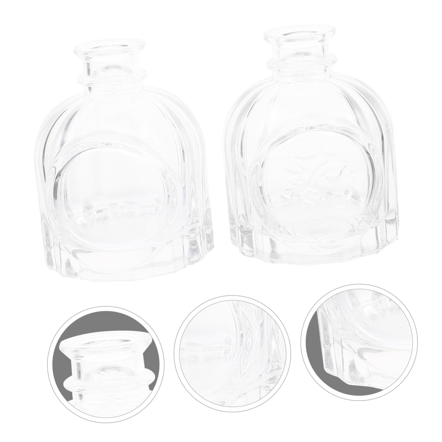 4 Stück 100ml Glas Diffusorflaschen für Öl und Blumen, Durchsichtig | Dekorative Behälter für Geburtstag und Party, zum Befüllen Geeignet, Klar, als Präsentation