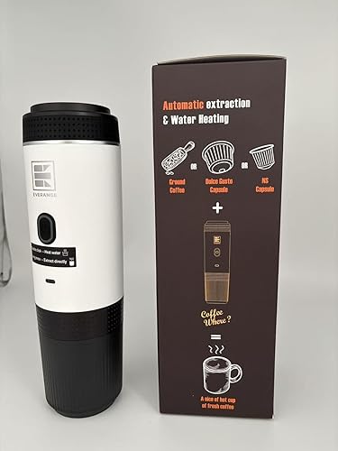 Miniatura 12 de Máquina eléctrica portátil de café expreso, cafetera de viaje compatible con café molido y cápsulas NS (blanco con pantalla LCD)
