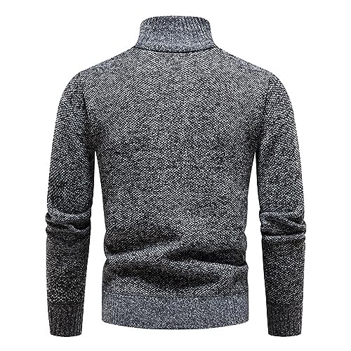 Wankang Quarter Zip Sweater Mock Neck Men's Pullover Sweaters Knit Long Sleeve Sweater Men Polo Pullover Winter Fashion2