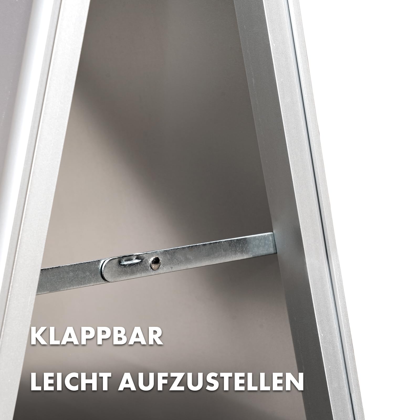 Butoir de client - Présentoir avec cadre en aluminium - Utilisable double face DIN A1 DIN A2 - Paroi arrière en métal (largeur du cadre : 25 mm - DIN A2)