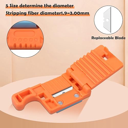 Miniatura 4 de 2CP FTTH Pelacables de la fibra óptica, 6.2-9.8 ft m herramienta de cemento suelta separador del tubo del almacenador intermedio-naranja