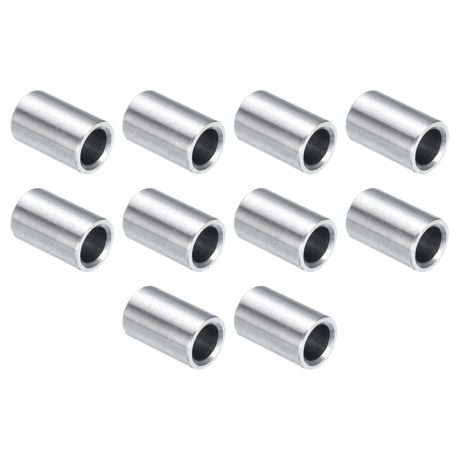uxcell 10pcs Stainless Steel Spacer 1/4" Bore x 3/8" OD x 1/2" Length Screw Standoff Bushing Plain Finish Round Metal Spacer for 1/4 Screws Bolts and Rods