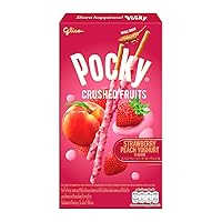 Vista 3 de Pocky Crushed Fruits (paquete de dos) - Sabor de yogur de fresa y melocotón y sabor a yogur de arándanos