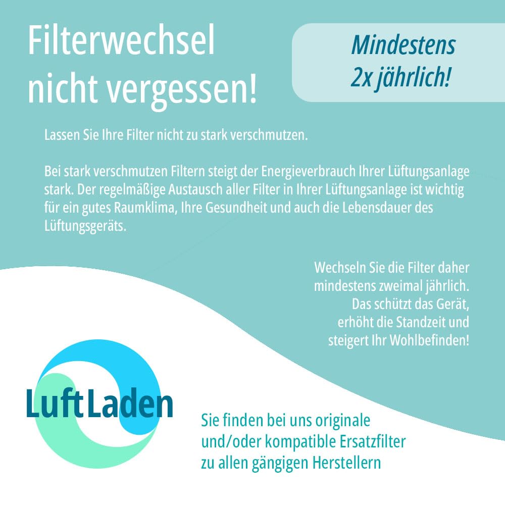 Filtermatte M6 Vlies ISO ePM10 60% 25mm 1m² - 20m² für Lüftungsanlagen