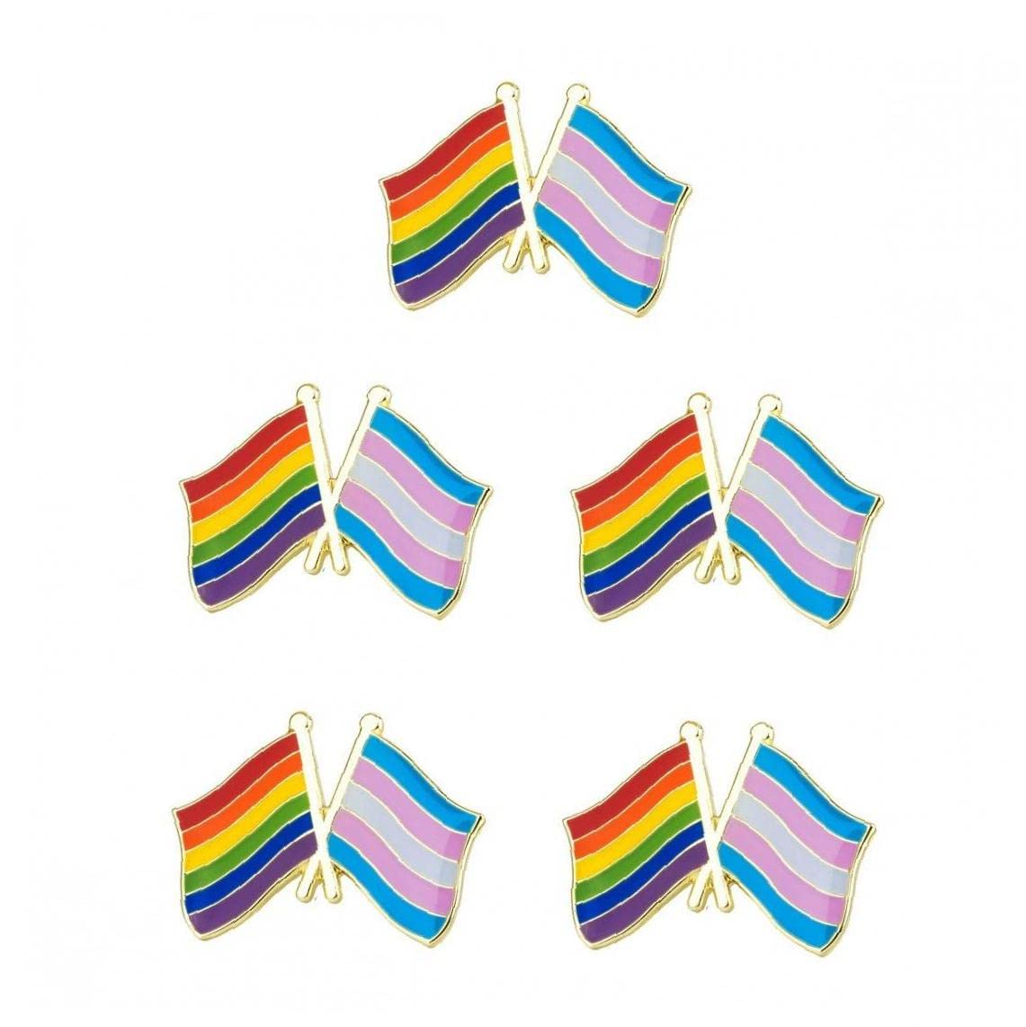 Pinicecore 5Pcs Gay Pride Pin Rainbow Pin Flag Pin Badges Lapel Pin Brooch Metal Gift Rainbow Flag For Lgbt Novelty Gift Collectable