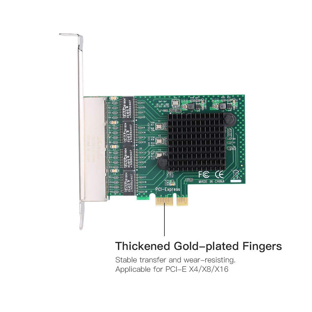 ELBME® Network Server Card 4 Ports Gigabit 1000M PCI-E Ethernet Adapter Support PCI- EX1/X4/X8/X16_154401-picture-21