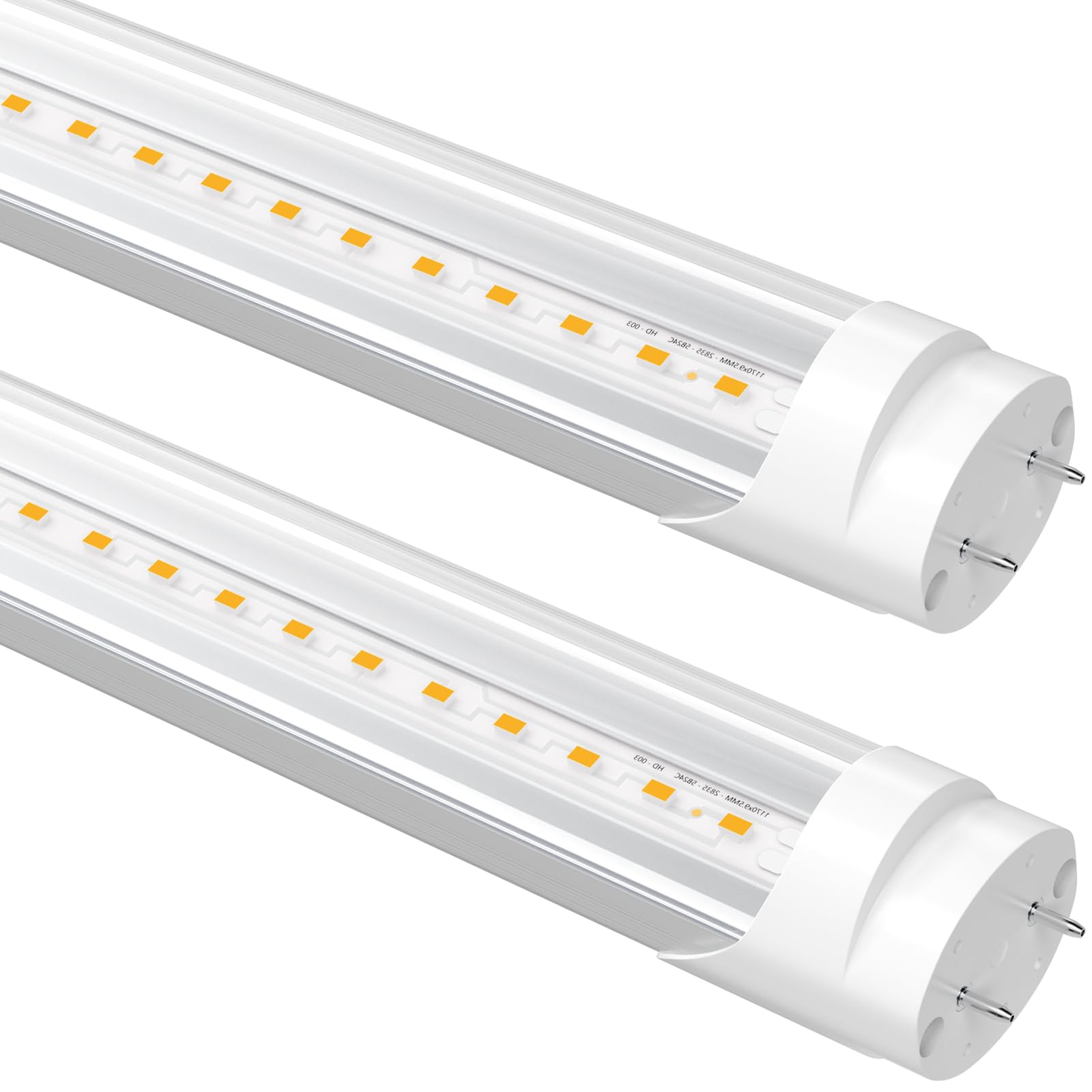 SUSLUM Fluorescent Light Bulbs Replacement 4FT, T8 LED Bulbs 4 Foot Type A+B, 24W (65W Equivalent) 3200LM, 3000K Warm White, 48 Inch Tube, F32T8 or