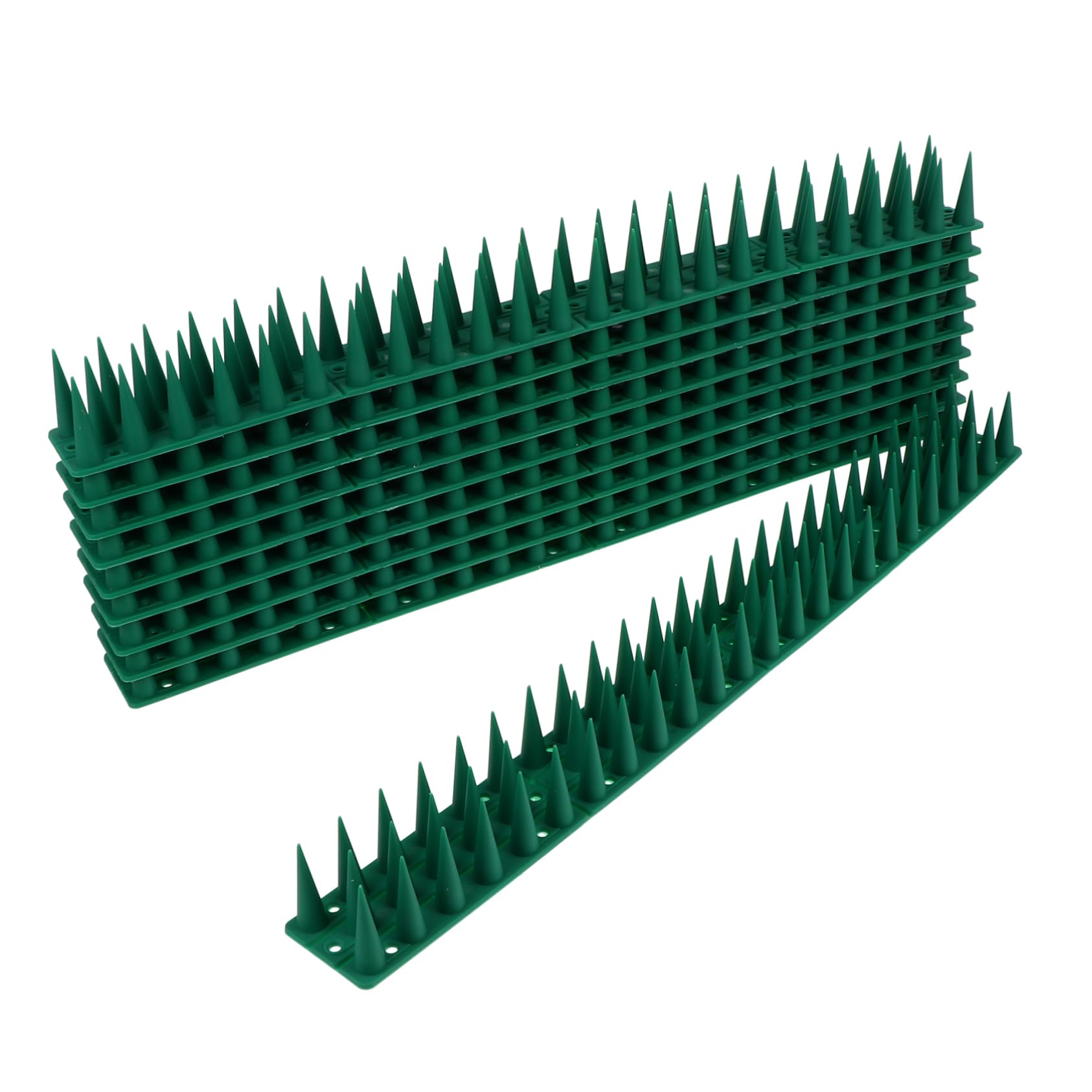 Deterrente per Piccioni in Plastica Verde, Set 10 Pezzi, Barriera Anti-arrampicata per Gazebi e Camini, Previene L'atterraggio la Posa degli Uccelli