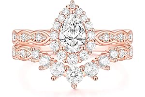 1CT Teardrop Halo Vintage Engagement Ring