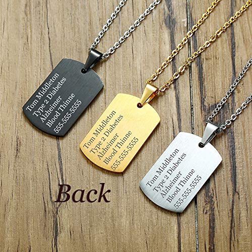 prana ustomize,Medical Alert ID Dog Tag Stainless Steel Necklace Women/Men Medical Emergency Identification3