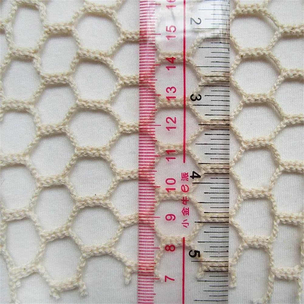 Elastyczna tkanina siatkowa, 99% bawełniana dzianina siateczkowa ażurowa francuska beżowa czarna 90x200cm do szycia dekoracji wnętrz(Black)